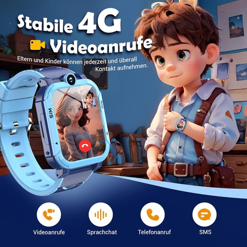 Smartwatch 4G para Niños Android con GPS, Cámara y Tarjeta SIM para Niños y Niñas